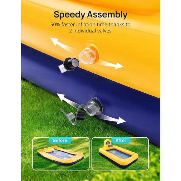 Evajoy Inflatable Kiddie Pool, 90" Kids Pool Basketball Summer Water Party Kit - Picture 7 of 11